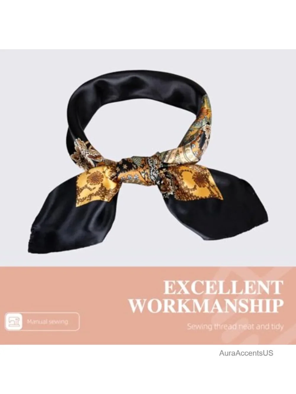Silk Feel Square Scarf 35x35 Neck Scarf Pocket Square Head Scarf Unisex